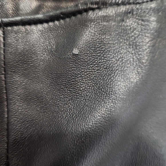 Vintage Danier buttery soft high waisted black leather straight leg pants sz 10 - Picture 9 of 9